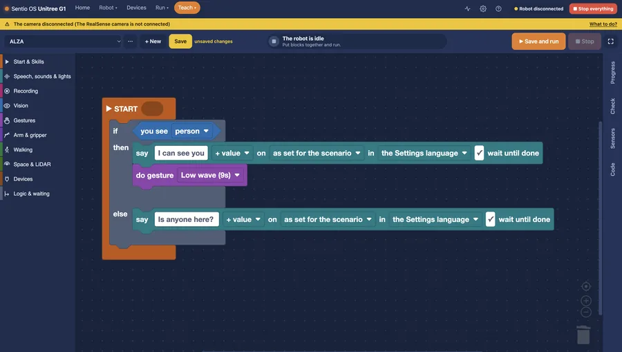 Sentio OS: Flow editor